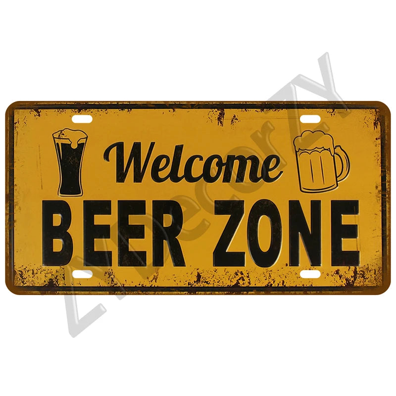 Funny Vintage Metal Signs Beer/Coffee