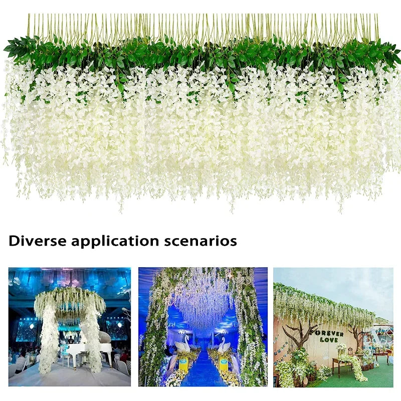 12pcs Artificial Wisteria Flowers