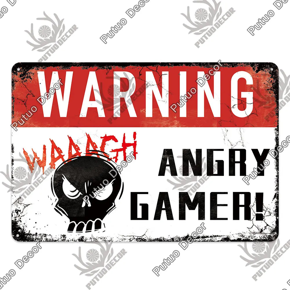 Funny Gamer Metal Signs