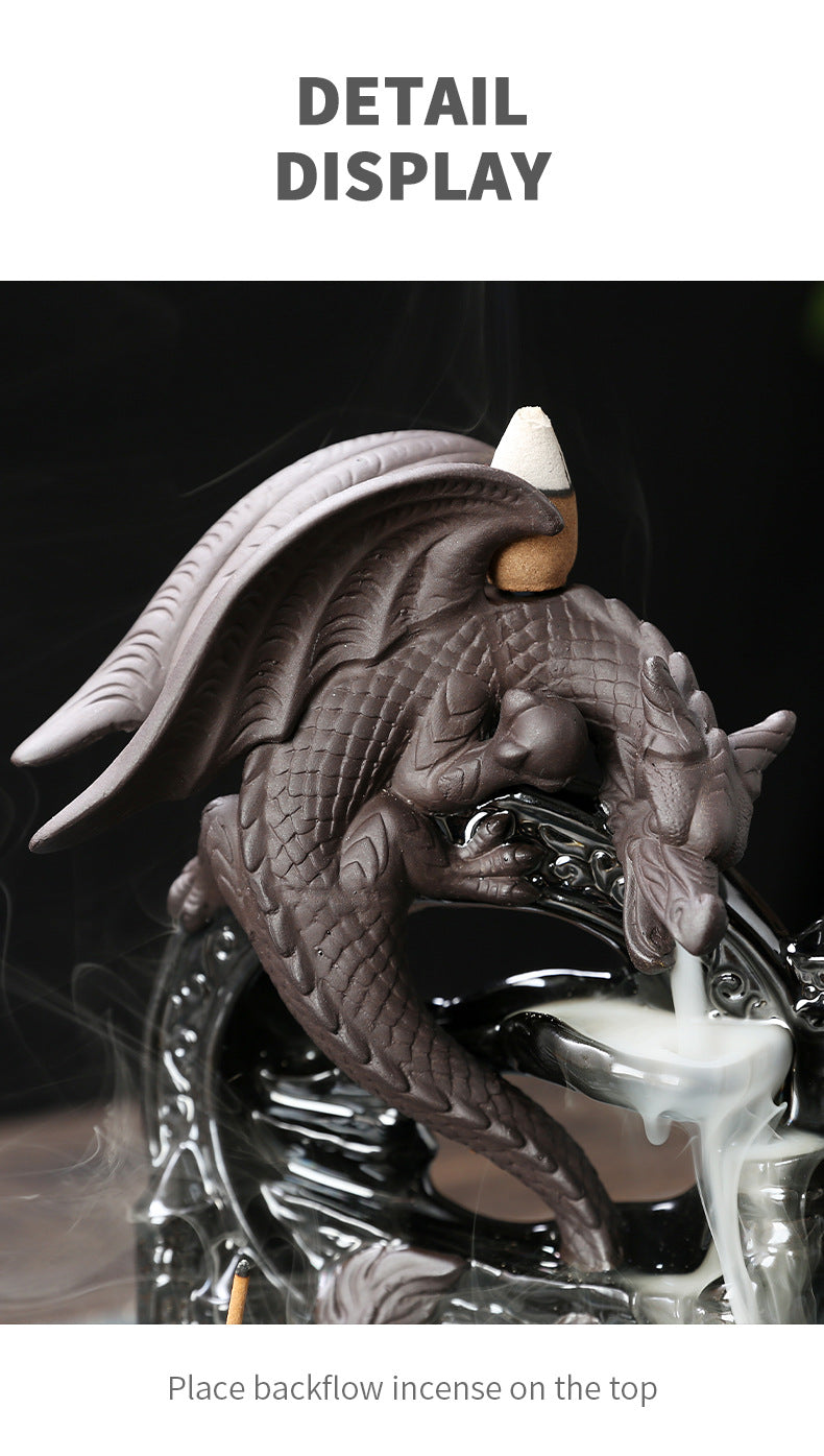 Ceramic Dragon Backflow Incense Burner