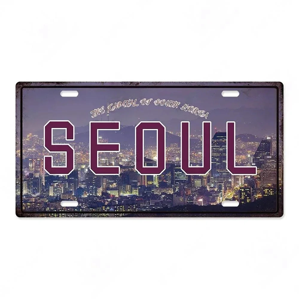 Capital City License Plate Metal Signs