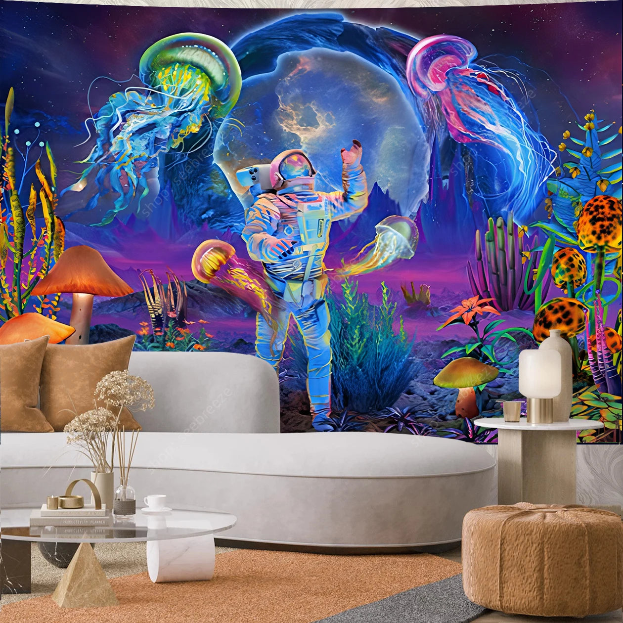 Astronaut UV Reactive Tapestries