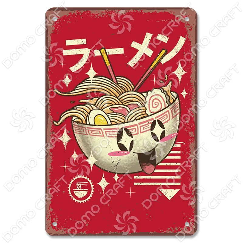 Vintage Japanese Foods Metal Signs