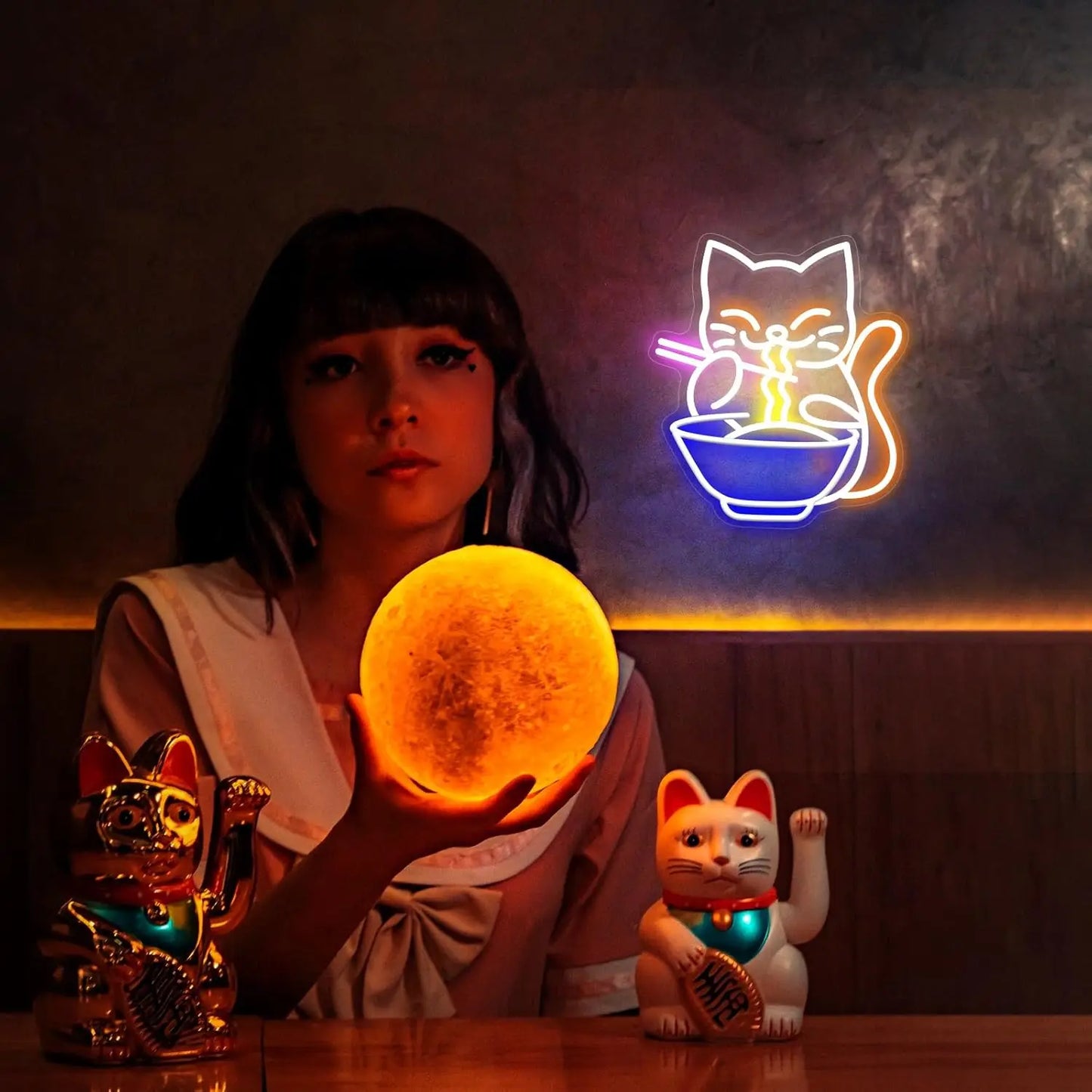 Lucky Cat Noodle LED Neon Sign