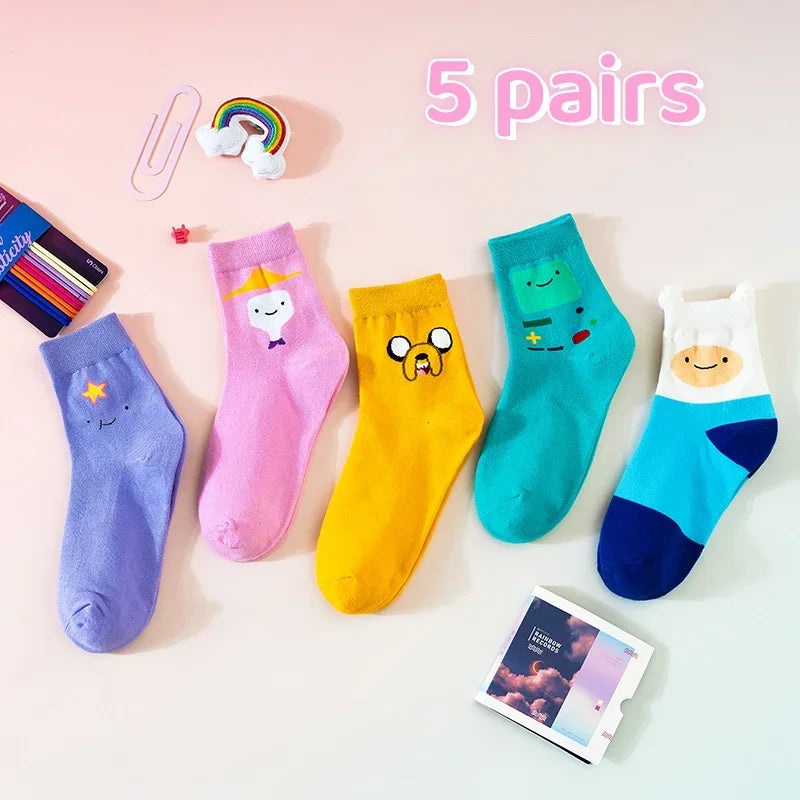 5 Pairs/Set Adventure Time Socks