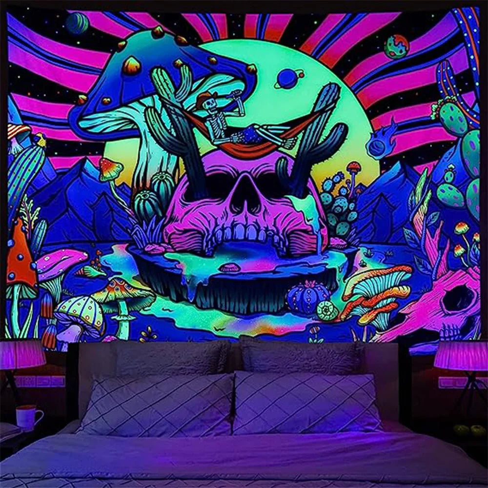 Psychedelic UV Reactive Tapestries