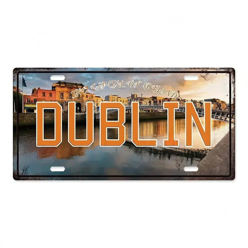 Capital City License Plate Metal Signs