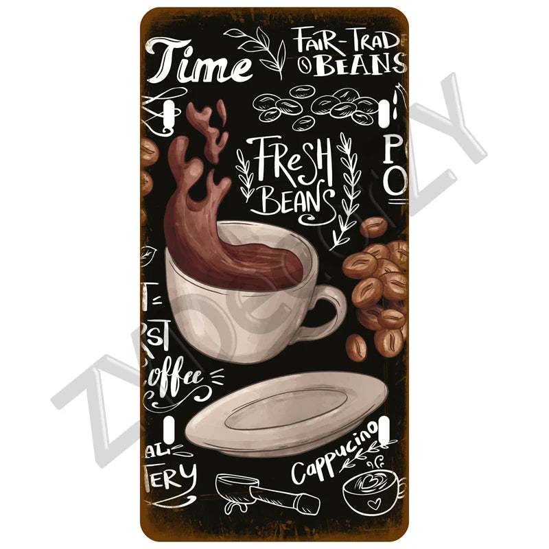 Funny Vintage Metal Signs Beer/Coffee