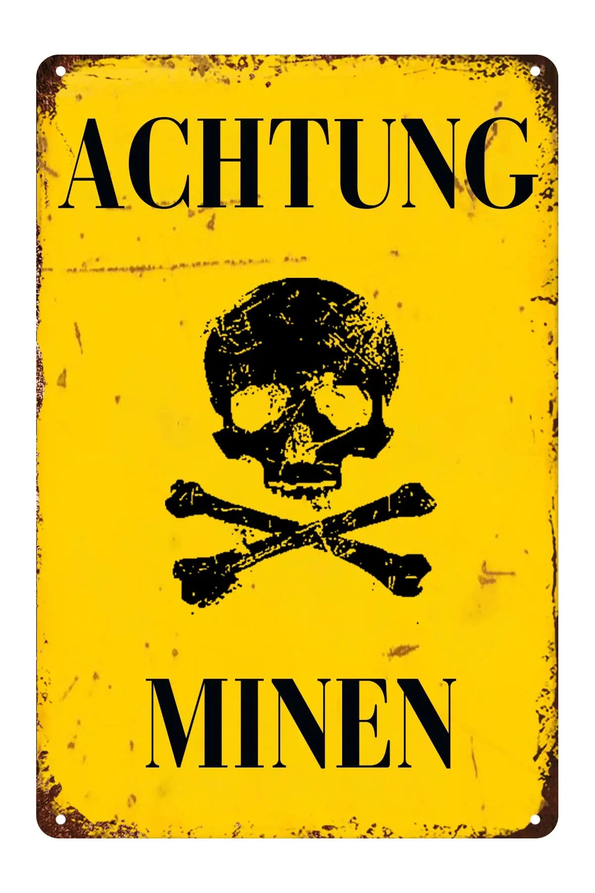"Achtung Minen" Metal Sign