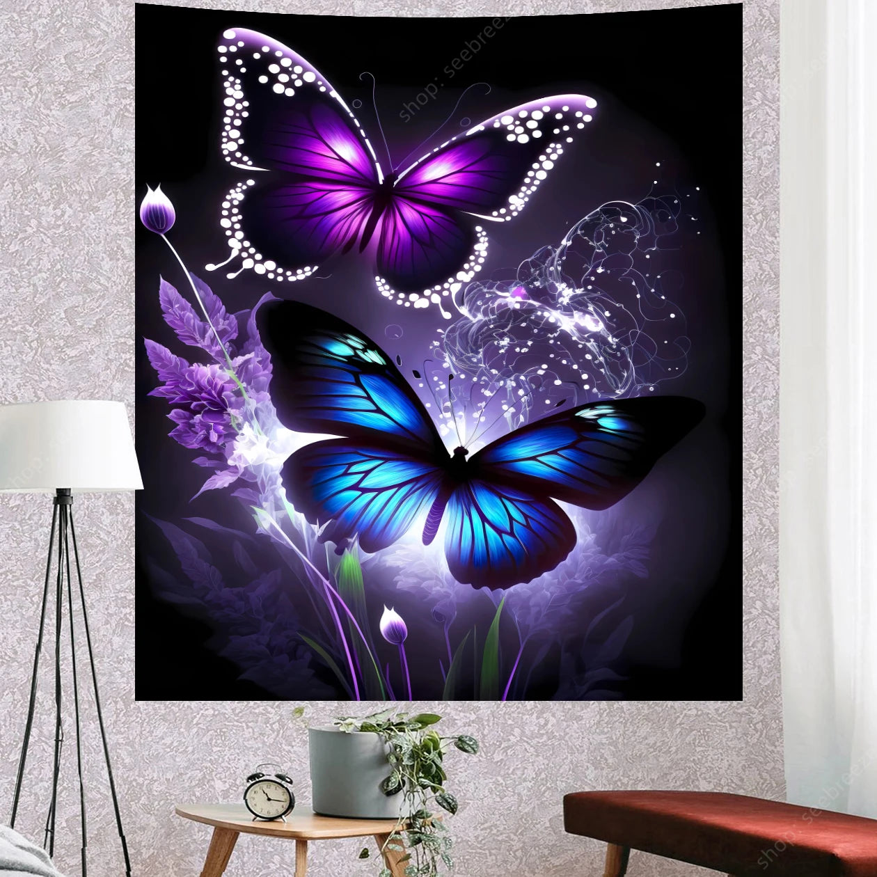 Butterfly UV Reactive Psychedelic Tapestries