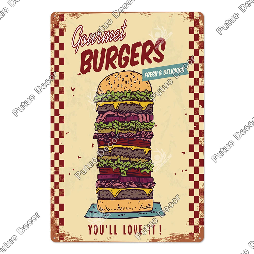 Vintage Restaurant Metal Signs
