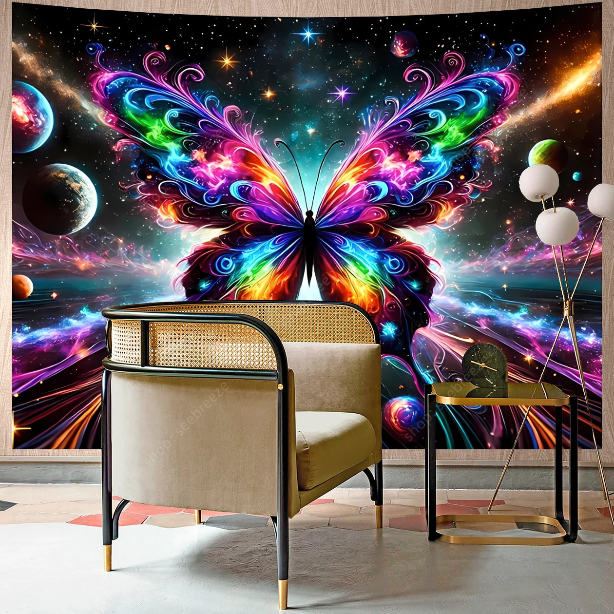 Butterfly UV Reactive Psychedelic Tapestries