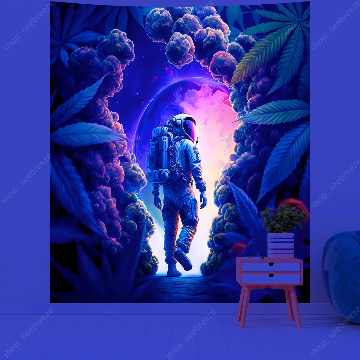 Astronaut UV Reactive Tapestries