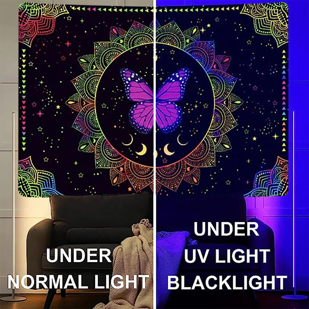 Psychedelic UV Reactive Tapestries