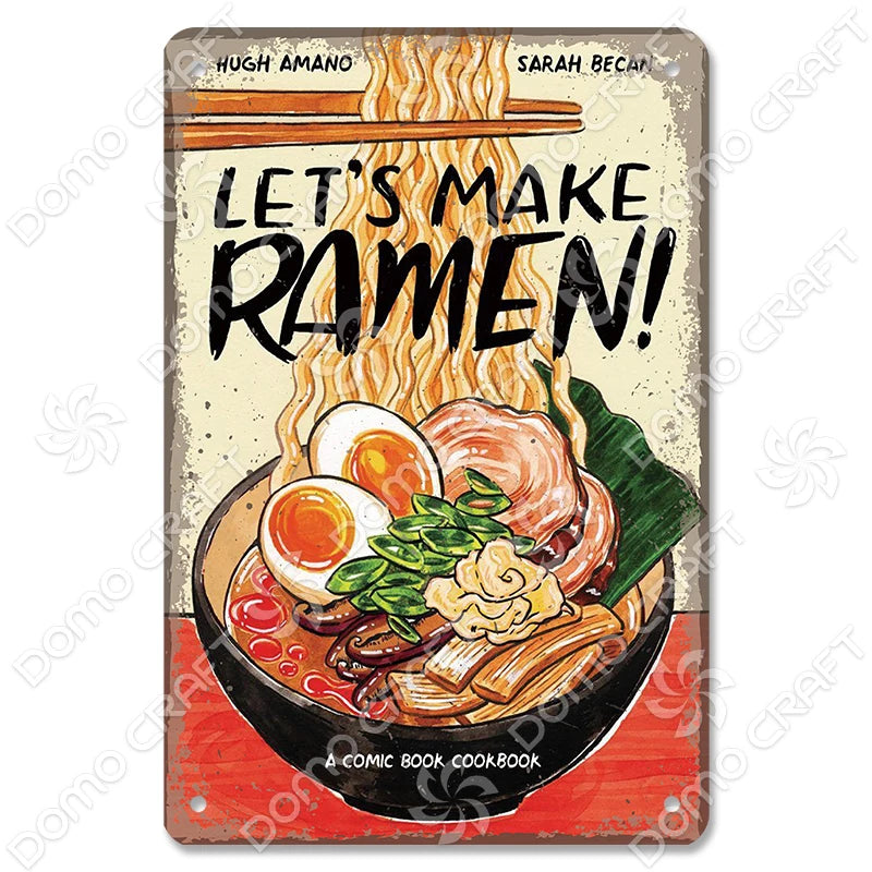 Vintage Japanese Foods Metal Signs