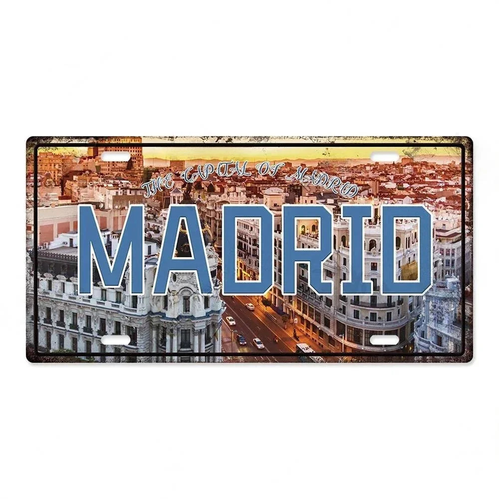 Capital City License Plate Metal Signs
