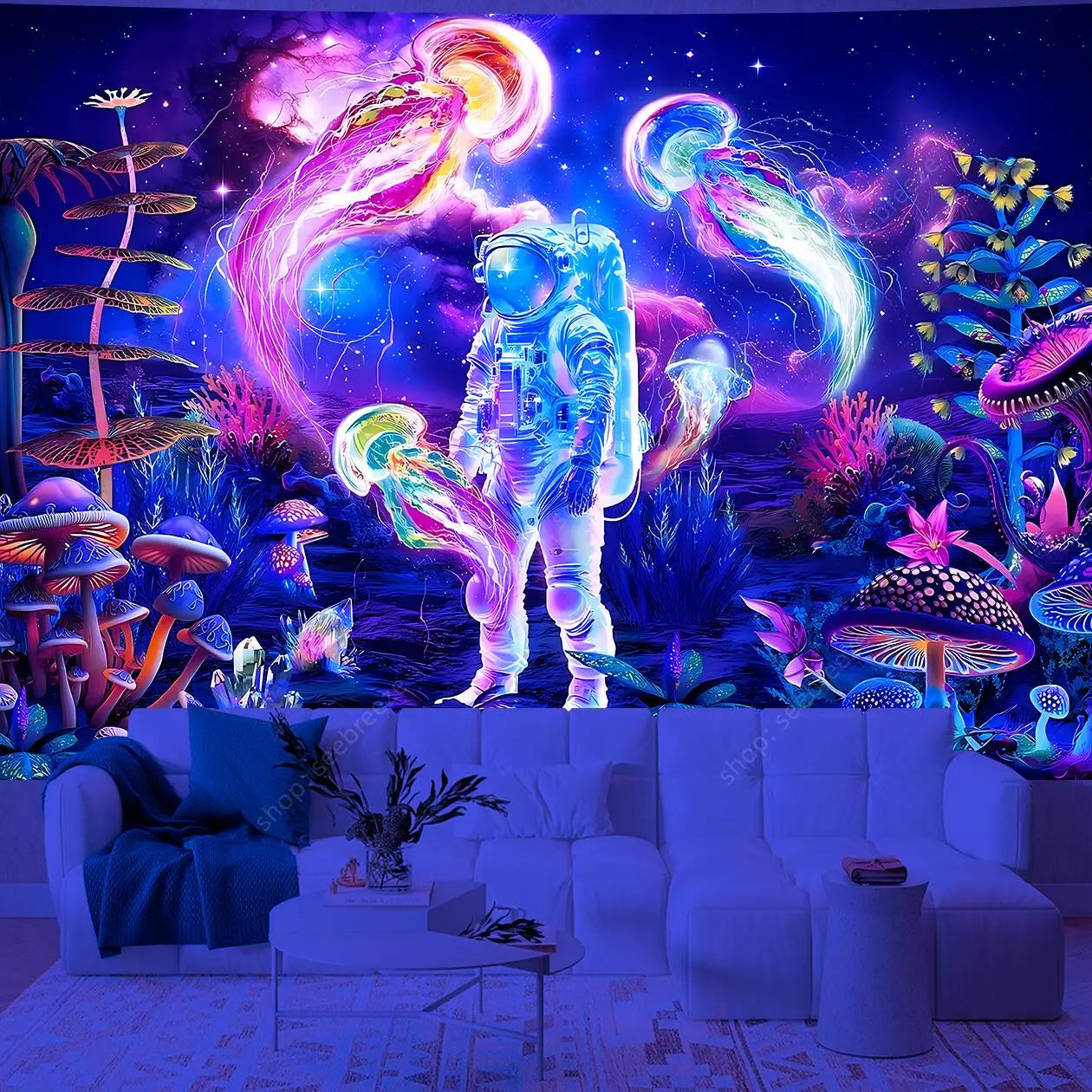Astronaut UV Reactive Tapestries