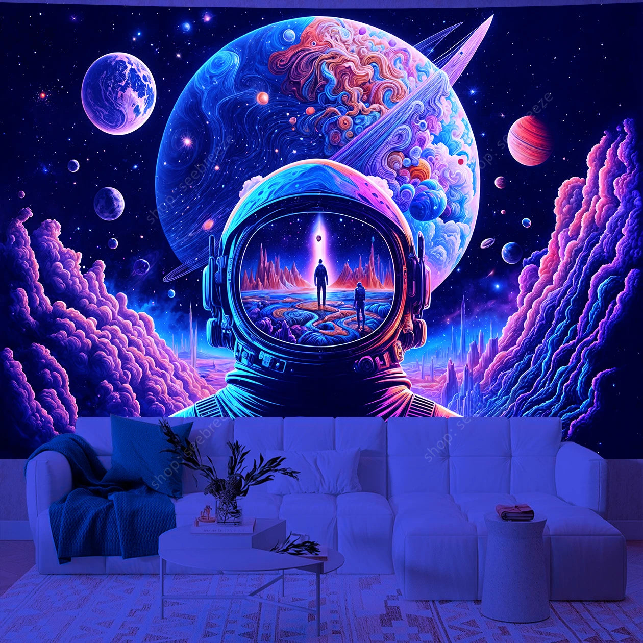 Astronaut UV Reactive Tapestries