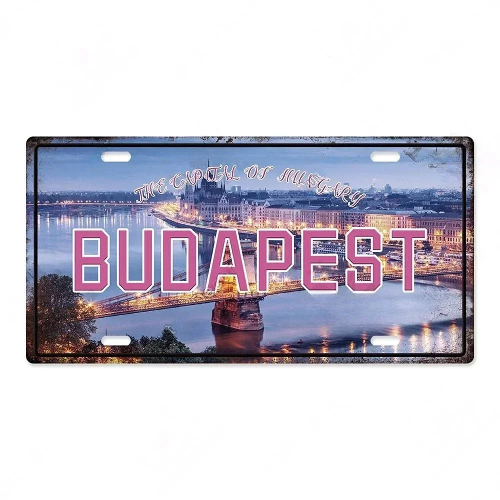 Capital City License Plate Metal Signs