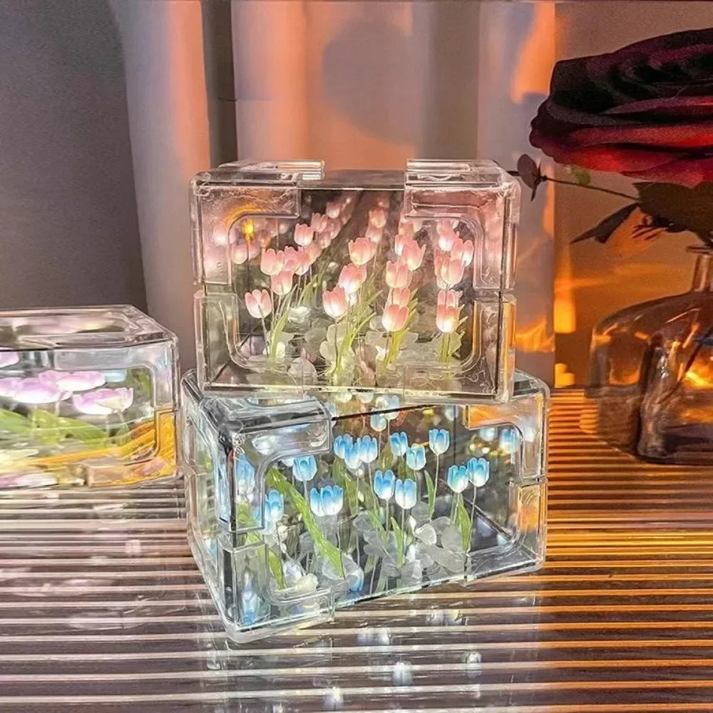Tulip Cube Three-Dimensional Small Night Lamp