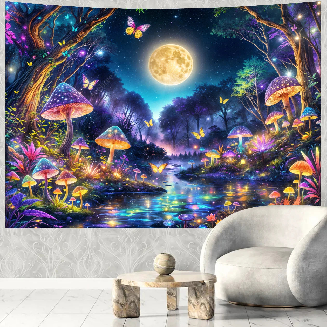 Butterfly UV Reactive Psychedelic Tapestries