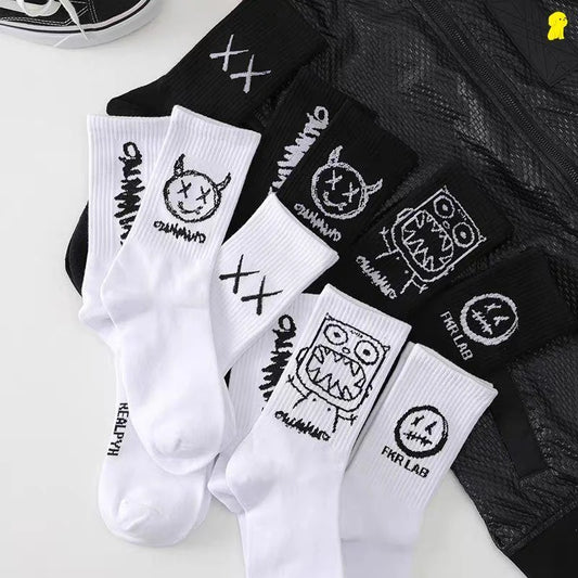 Black/White Graffiti Style Socks