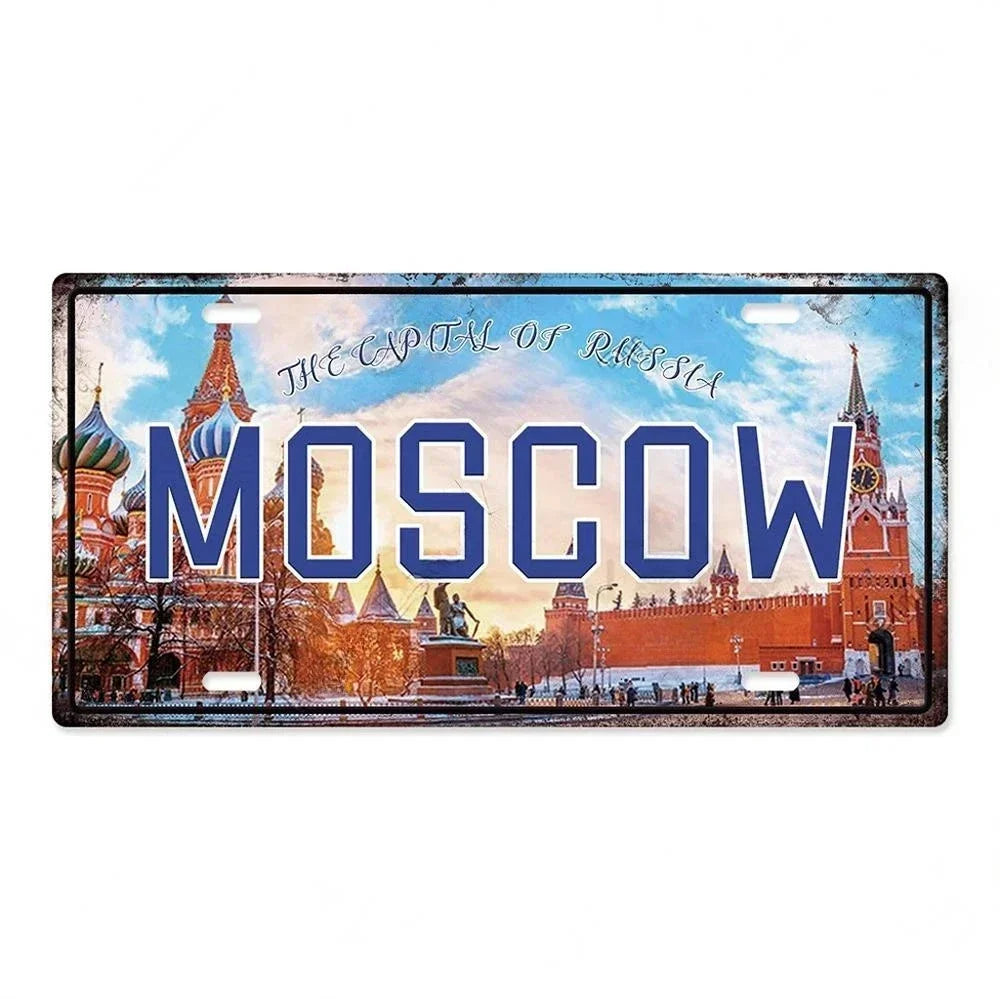 Capital City License Plate Metal Signs