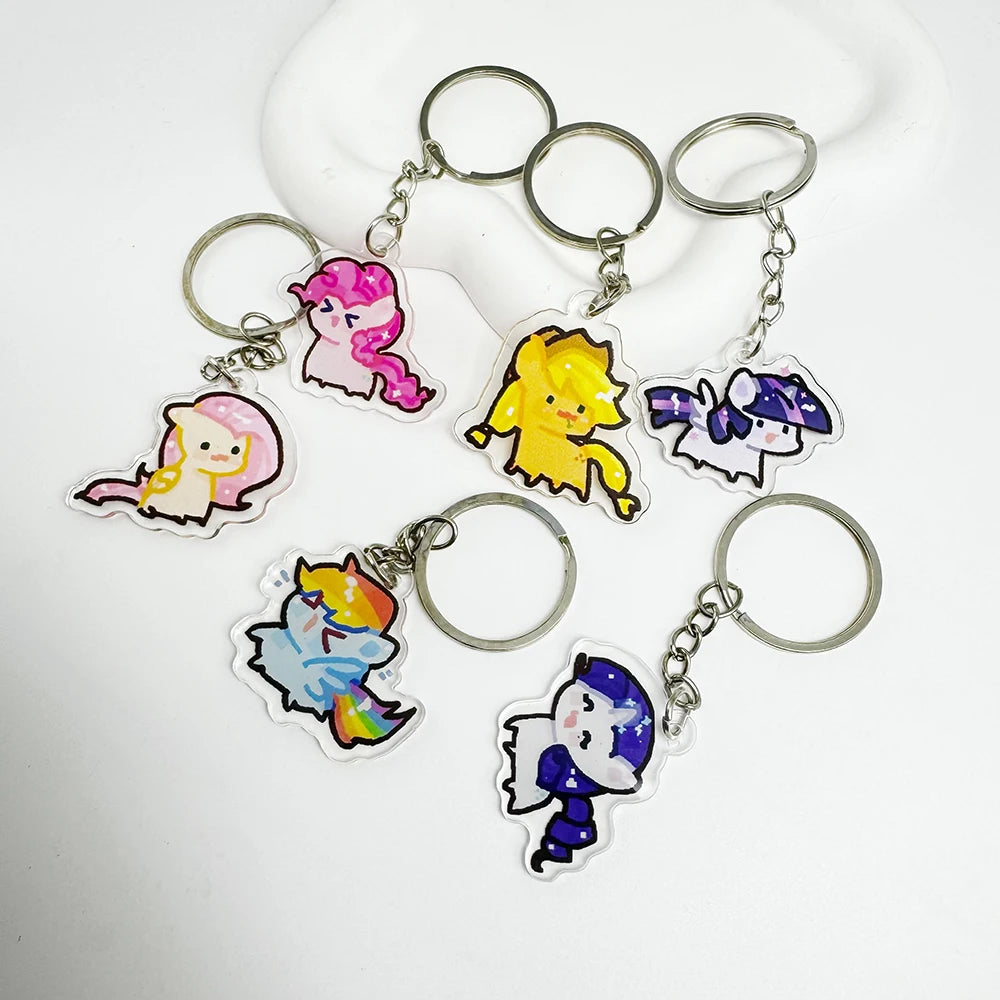6pc My Little Pony Acrylic Keychain
