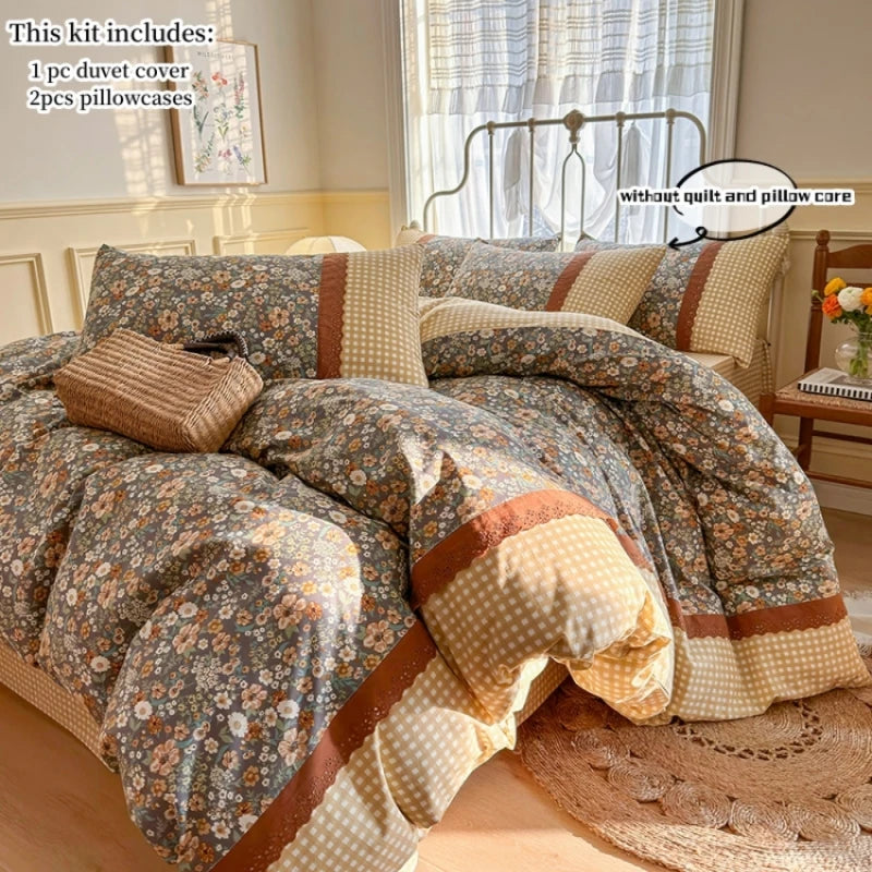 3pcs Floral Duvet Bed Set