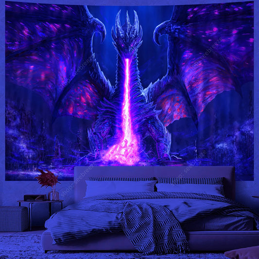 Dragon UV Reactive Tapestry