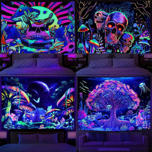 Psychedelic UV Reactive Tapestries