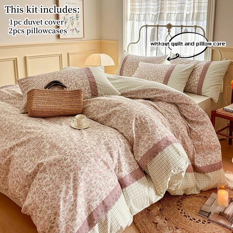 3pcs Floral Duvet Bed Set