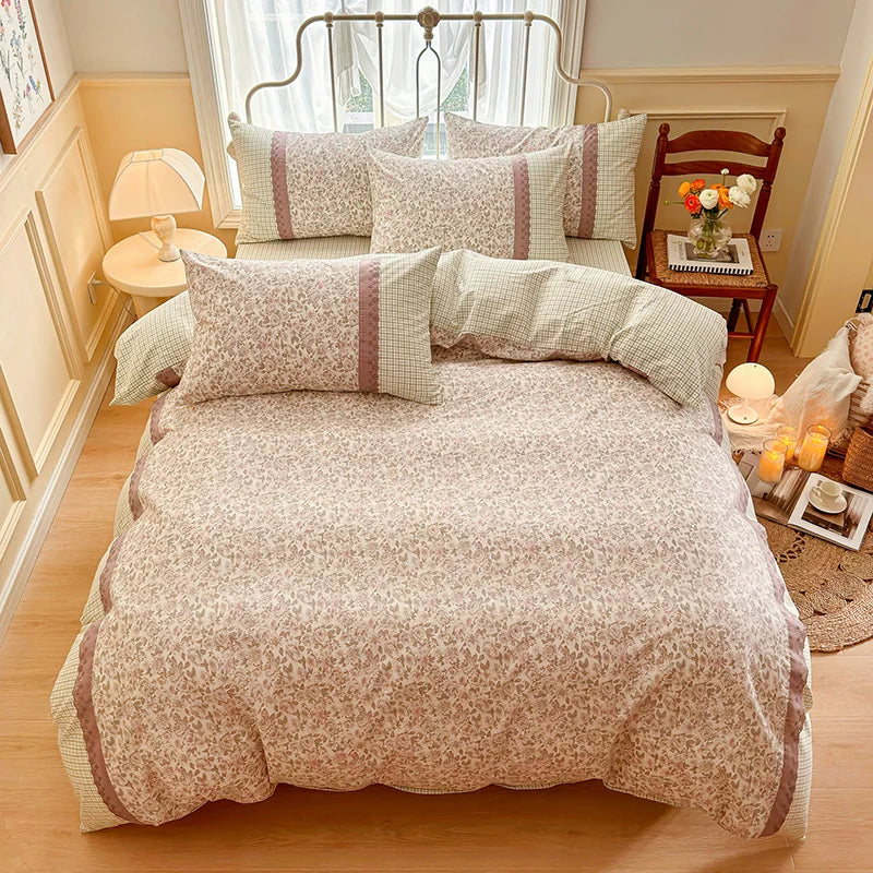 3pcs Floral Duvet Bed Set