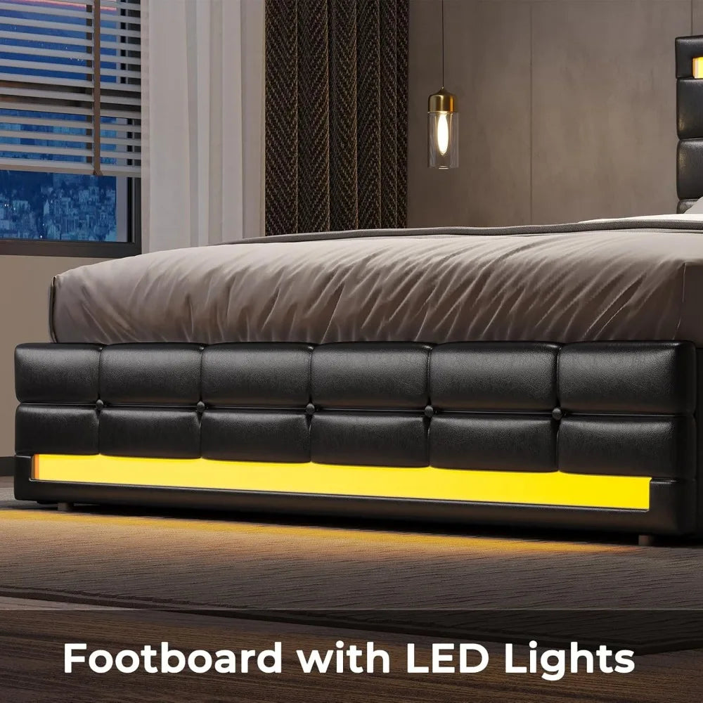 Cushy Bedframe with LED lights and charging station