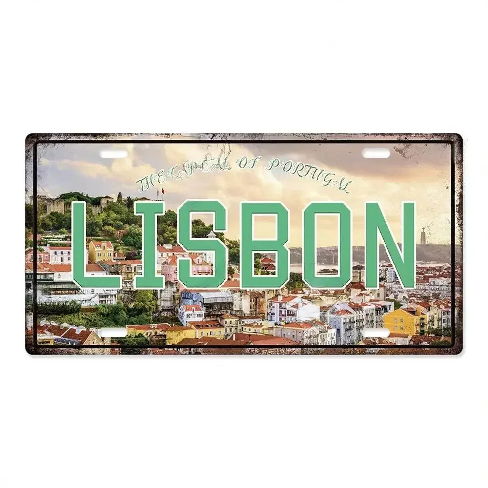 Capital City License Plate Metal Signs