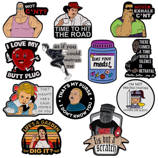 Funny Phrase Enamel Pins