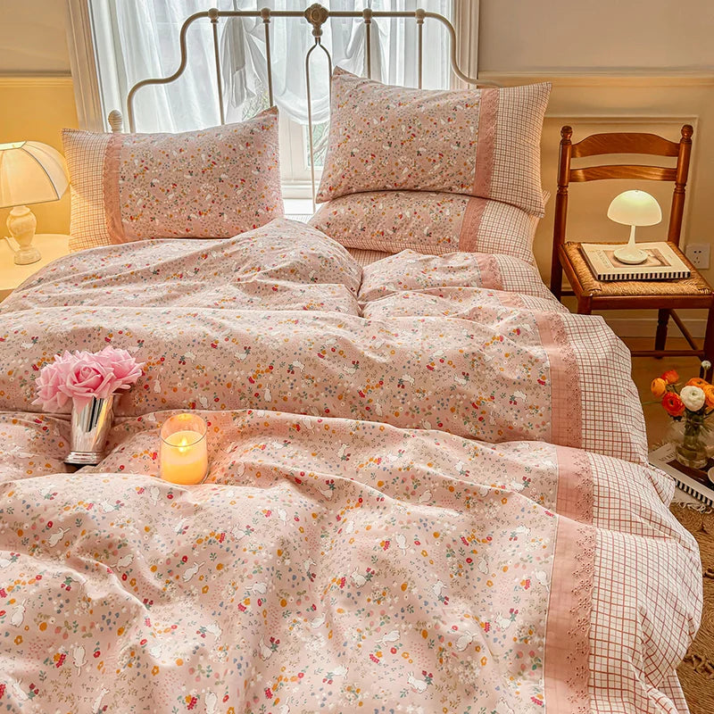 3pcs Floral Duvet Bed Set