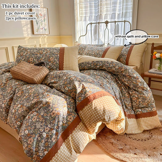 3pcs Floral Duvet Bed Set