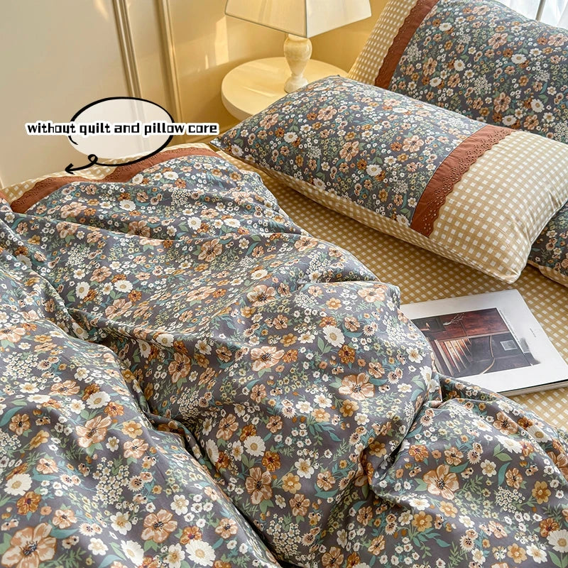 3pcs Floral Duvet Bed Set