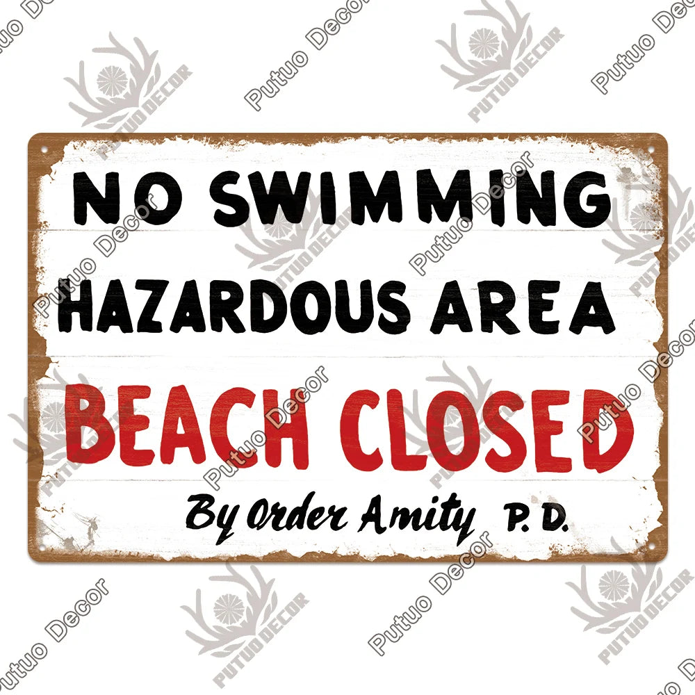 Warning/Danger Vintage Metal Signs