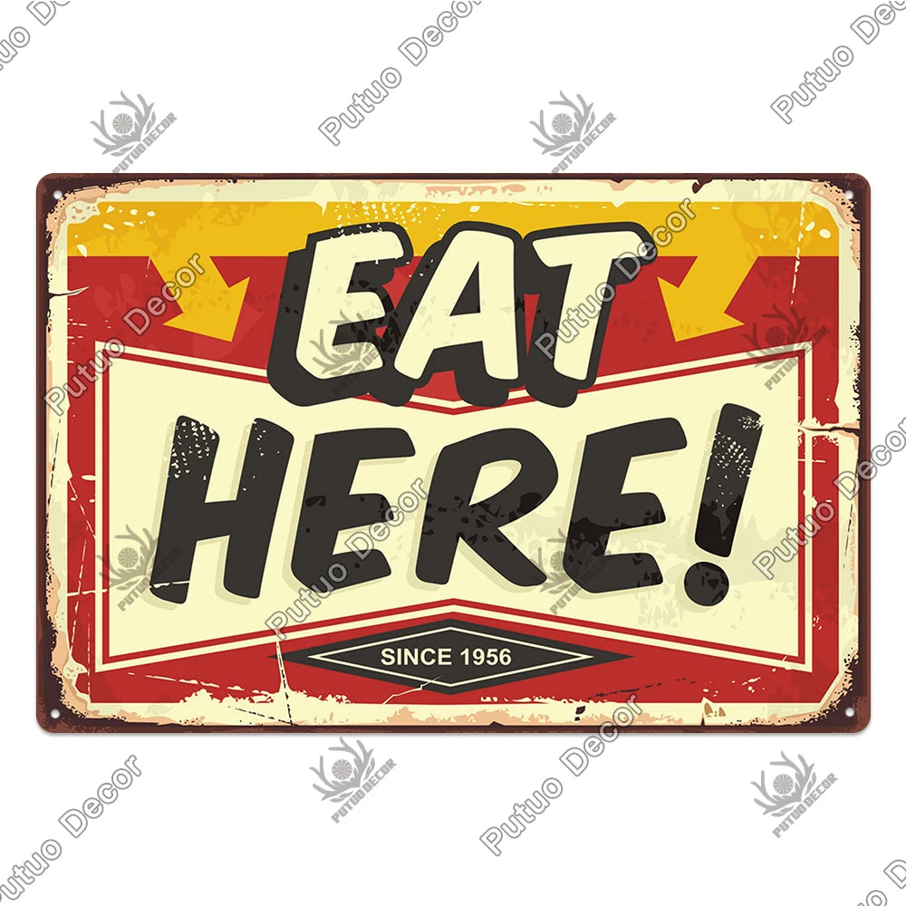 Vintage Restaurant Metal Signs