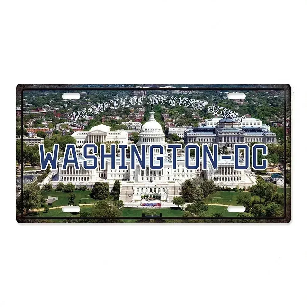 Capital City License Plate Metal Signs
