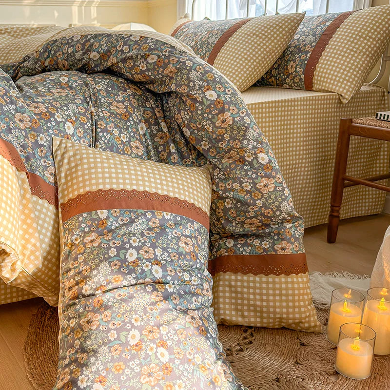 3pcs Floral Duvet Bed Set