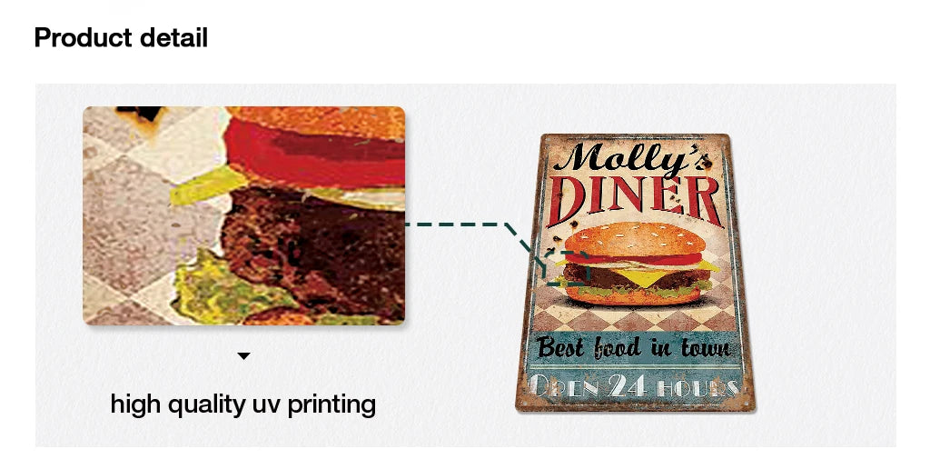 Vintage Restaurant Metal Signs