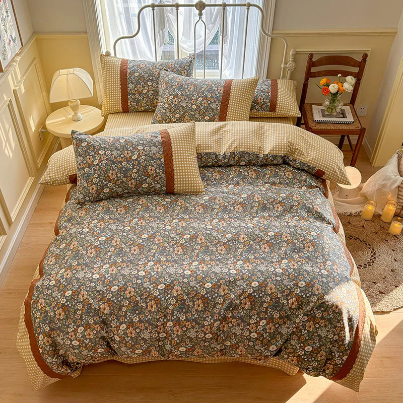 3pcs Floral Duvet Bed Set