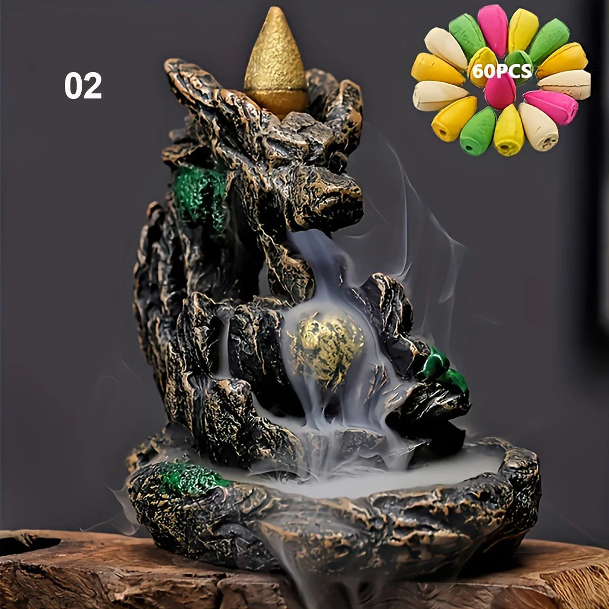 Incense Fountain Burner (with cones)