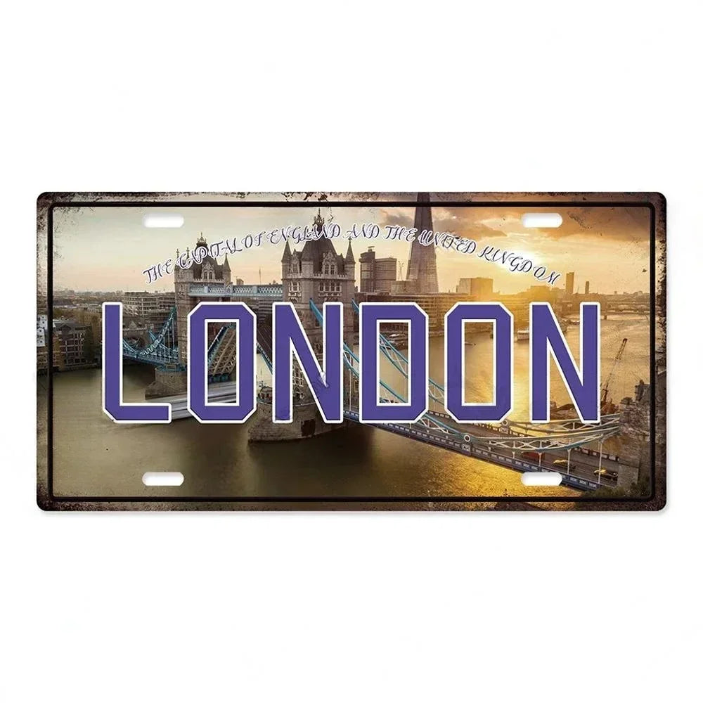 Capital City License Plate Metal Signs