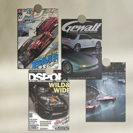 10PCS Japanese Race Car Posters