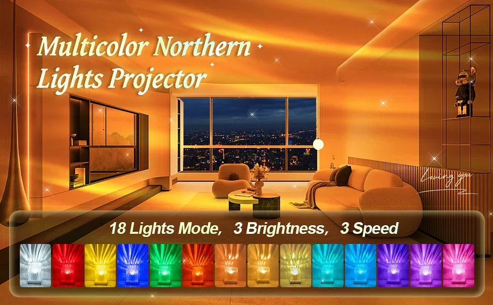 Northern Lights USB Rechargeable Water Ripple Projector