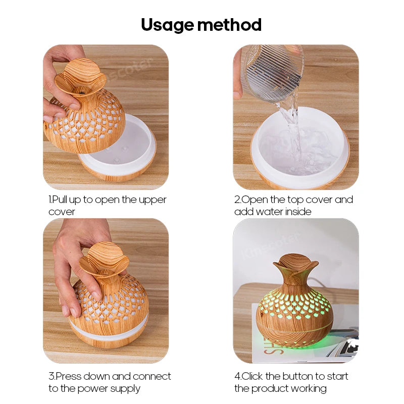 Wood Grain 300ml Essential Oil Diffuser